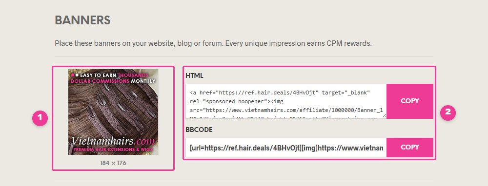 Рекламни афилиейт банери с HTML и BBCode